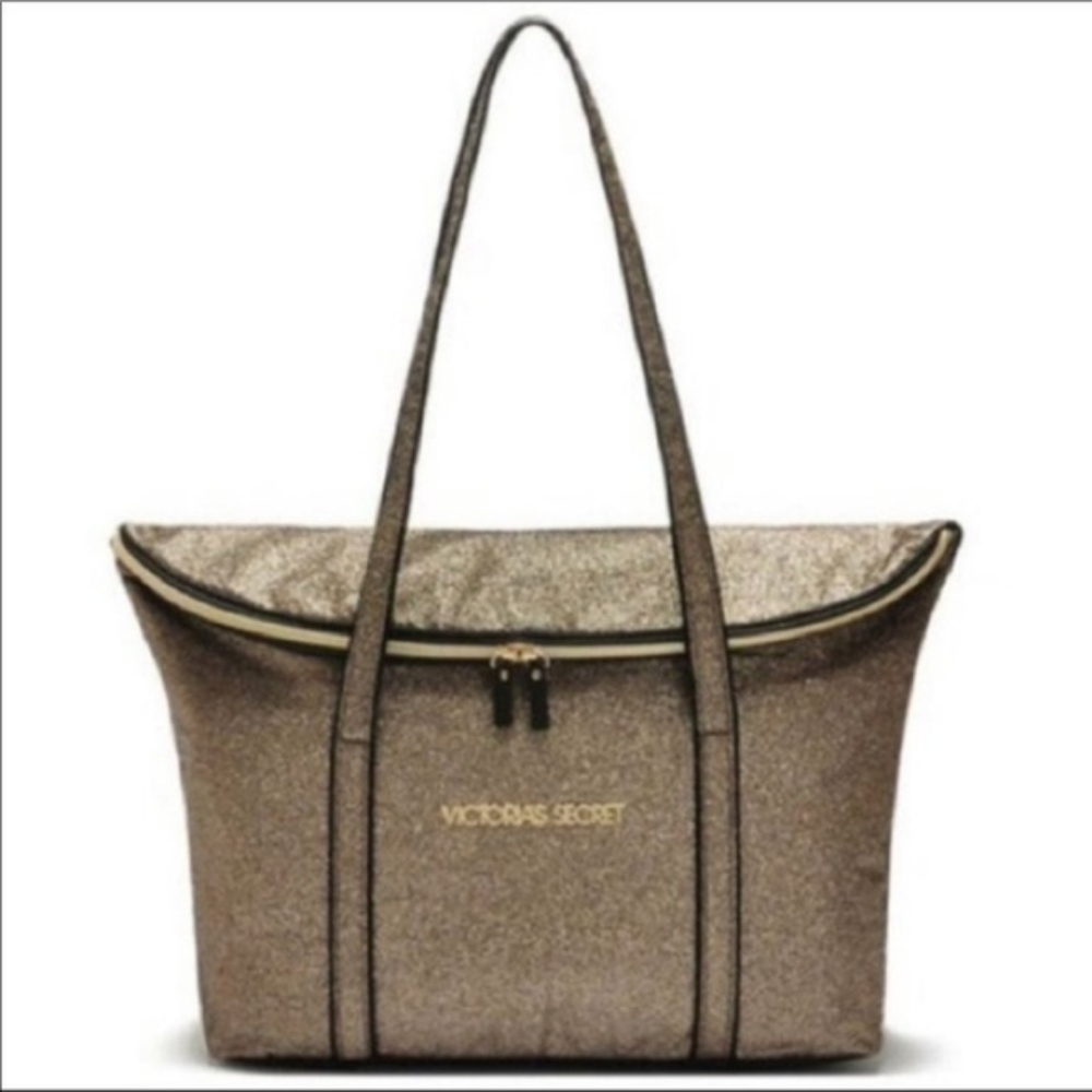 Victoria’s Secret Metallic Gold Glitter tote bag